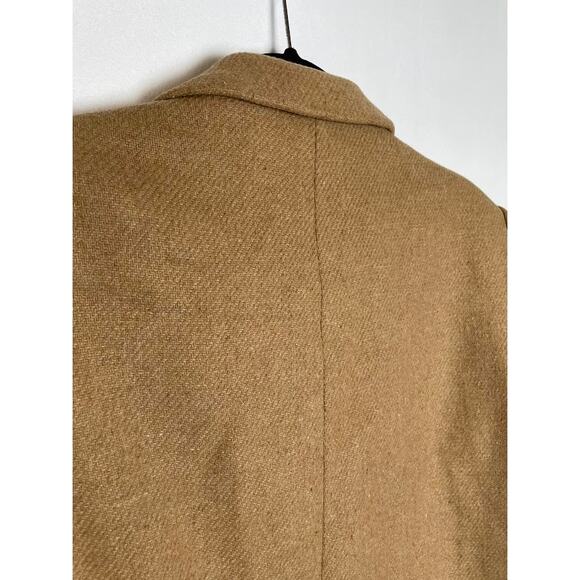 Gap Wool Car Coat Camel Tan Womens Large Double Breasted Tan Trench Dress Coat - Picture 12 of 14
